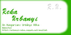 reka urbanyi business card